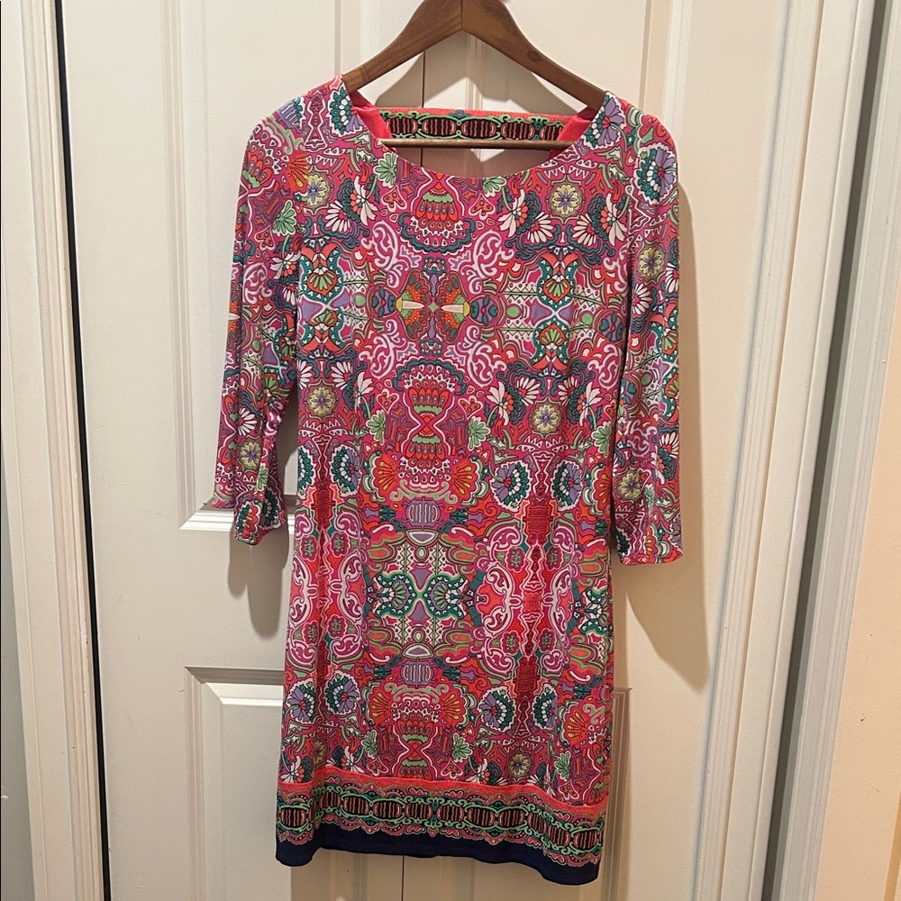 Laundry by Shelli Segal Pink Paisley Print Shift Dress Size Small